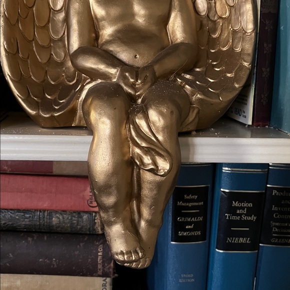 Gold Angel Figurine Cherub Shelfsitter Shelf Sitter - Picture 8 of 10